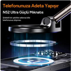 360 Dönebilen Ayarlanabilir Araç Içi Tutucu Kullanılabilen Vakumlu K007 Magsafe Telefon Tutucu