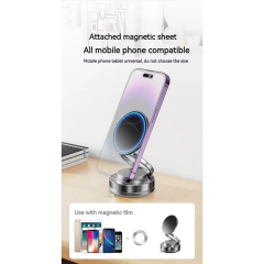 Metalik Magsafe Telefon Tutucu Tüm Yüzeylerle Uyumlu Vakumlu 360 Dönen Oynar Başlık