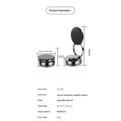 Metalik Magsafe Telefon Tutucu Tüm Yüzeylerle Uyumlu Vakumlu 360 Dönen Oynar Başlık